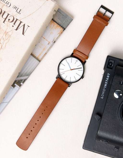 Skagen - SKW6374 - Montre emblématique en cuir - Marron, 3 de 4