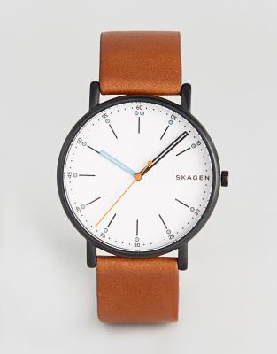 Skagen Skagen SKW6374 Signatur Leathere Watch In Brown
