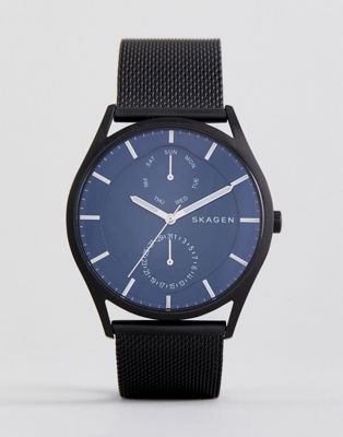 Skagen - SKW6450 Holst - Chornograaf mesh horloge in zwart 40mm