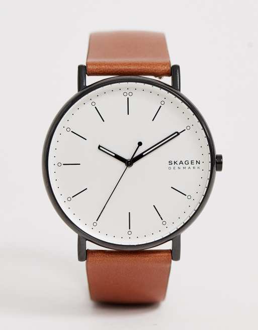 Skagen signatur hotsell leather watch