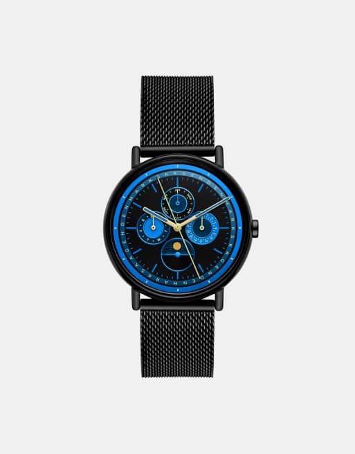 Skagen - Sun/Moon Signatur - Montre multifonction pour homme en acier inoxydable - Noir