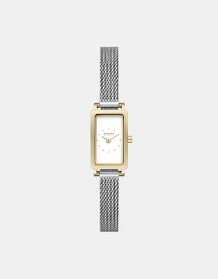 Skagen Women's hagen micro two-hand, gold stainless steel watch- SILVER