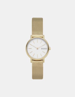 Skagen Women's signatur lille slim two-hand, gold-tone stainless steel watch- GOLD