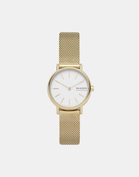 Skagen Women's signatur lille slim two-hand, gold-tone stainless steel watch- GOLD - view 1