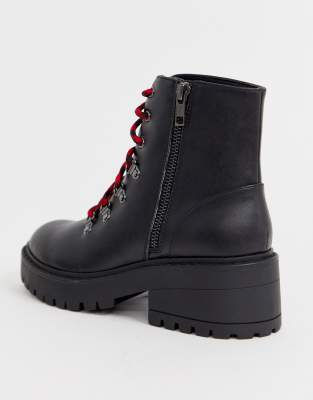 skechers 7eye luggy boot in black leather