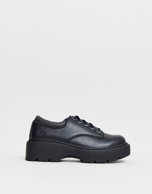 Skechers 90s square toe shoe in black
