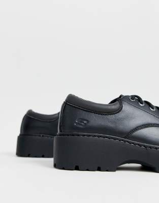 skechers 90s square toe leather shoe 