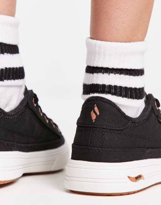 black canvas lace-up sneaker