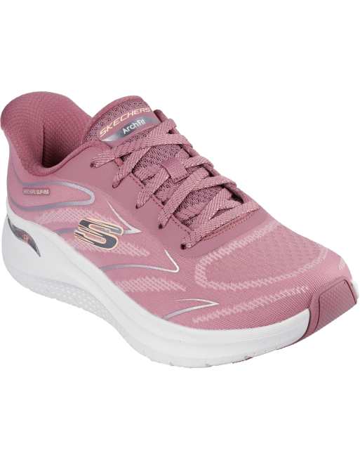 Skechers Arch fit trainer in dark mauve ASOS