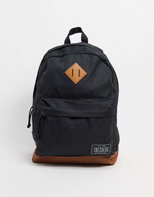 Skechers backpack with small script logo in black