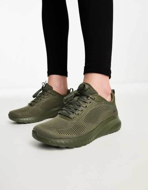 Skechers Bob Squad Chaos Face Off Trainer in Olive ASOS