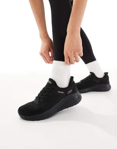 Skechers Bobs sport squad chaos shoe in black - view 1
