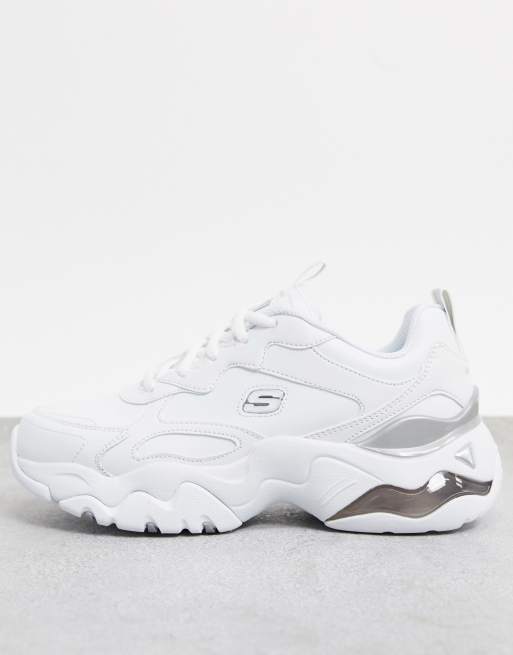 Skechers d'lite chunky shop sneakers in white