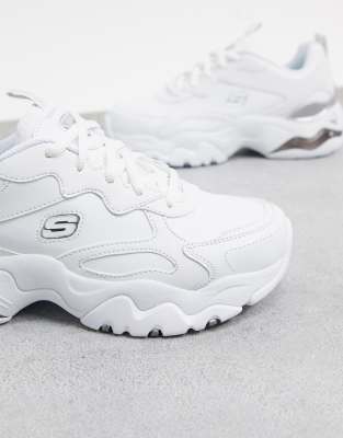 skechers white chunky trainers