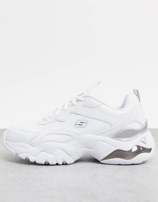 skechers white chunky trainers