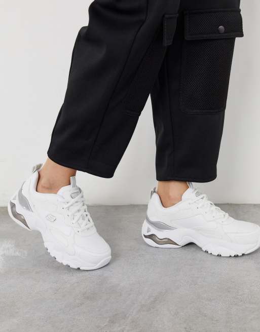 Skechers D/Lites 3.0 Air chunky trainers in white ASOS