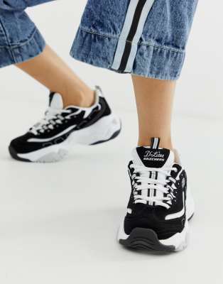 skechers white chunky trainers