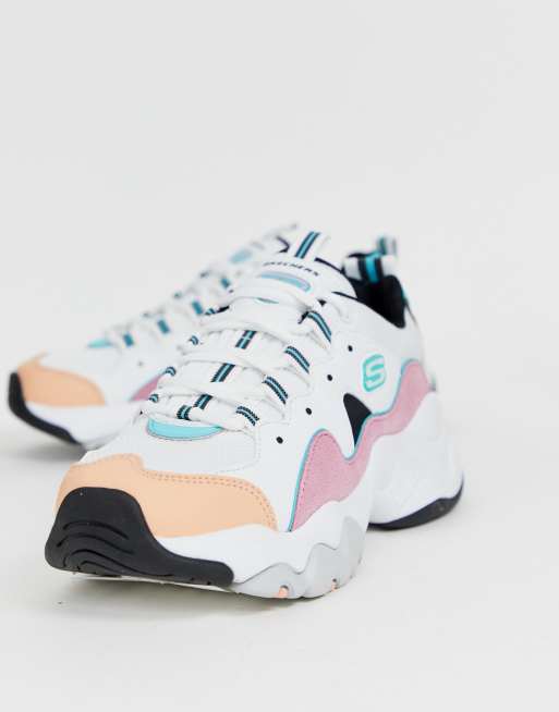 Skechers d'lite chunky on sale trainers 3.0 in pastel