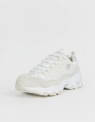 skechers white chunky trainers