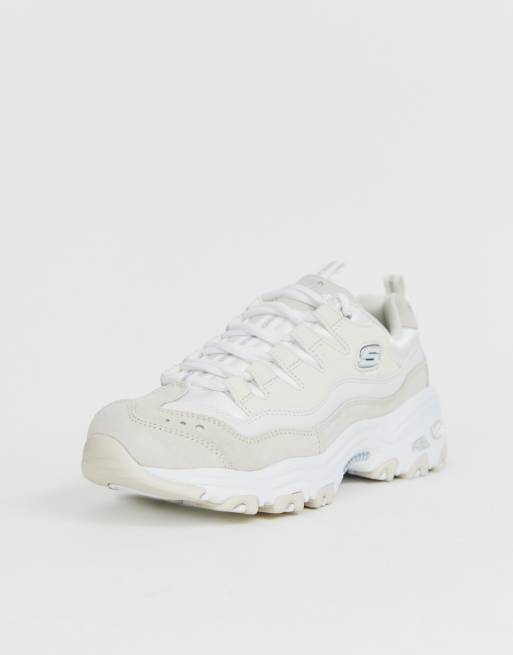 Chunky shop white skechers