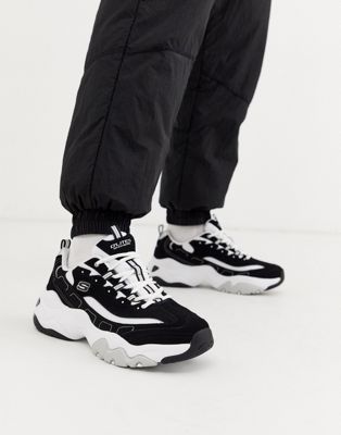 black and white skechers sneakers 