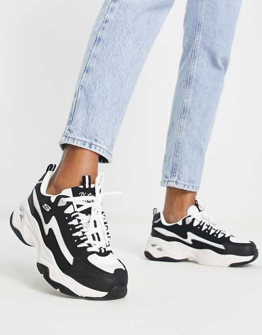 Skechers d lites femme noir et blanc sale