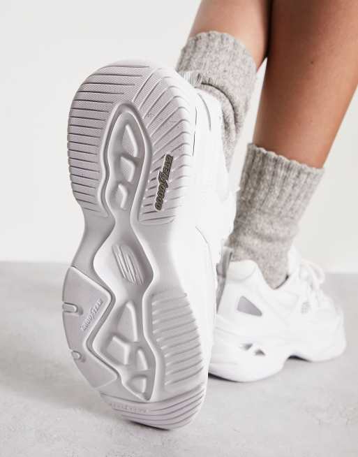 Skechers bianche hot sale e argento