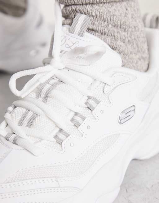 Skechers best sale white sparkle