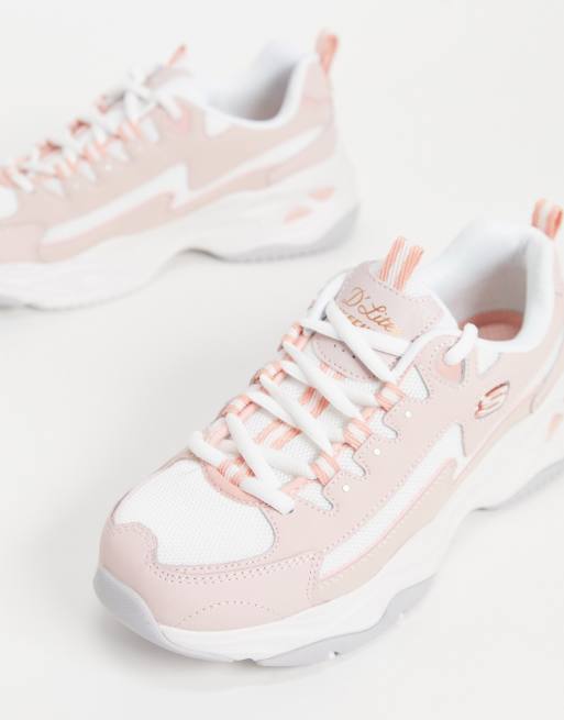 Skechers D Lites 4.0 trainers in light rose ASOS