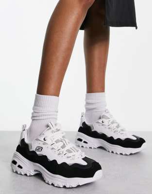 Skechers d'lites noir et blanc online