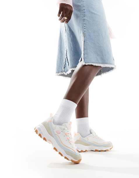 Skechers – D'Lites Bold Views – Beige sneakers i mocka - view 1