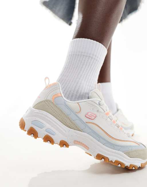 Skechers – D'Lites Bold Views – Beige sneakers i mocka , 4 av 5
