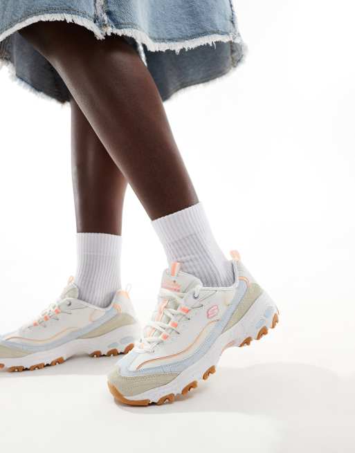 Skechers – D'Lites Bold Views – Beige sneakers i mocka , 5 av 5