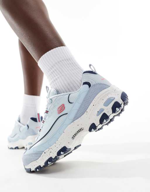 Skechers - D'Lites Bold Views - Lyseblå sneakers i ruskind , 2 af 5