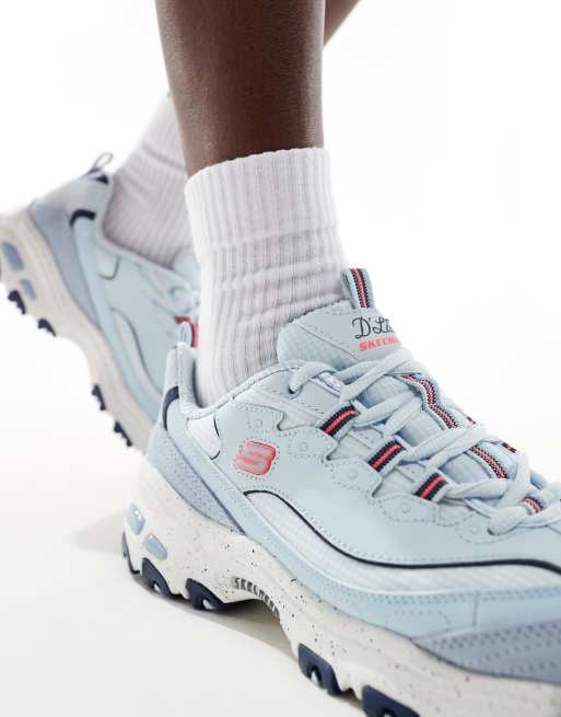 Skechers – D'Lites Bold Views – Sneaker aus hellblauem Wildleder , 4 von 5