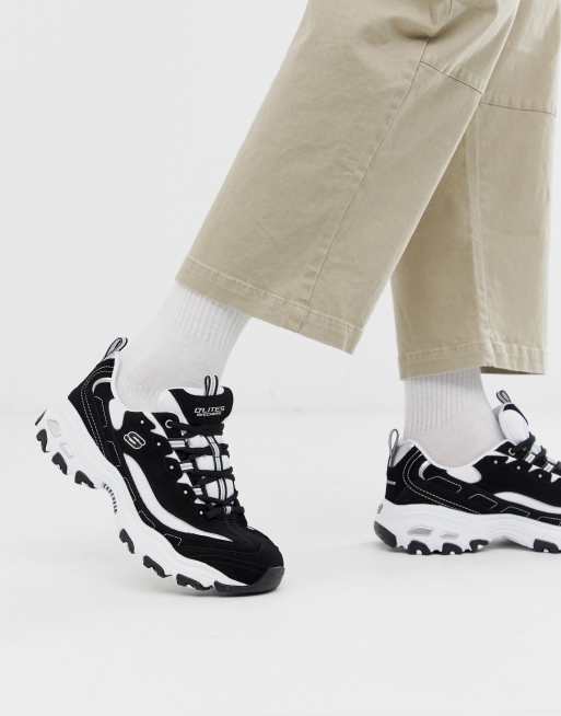 Skechers shoes discount black and white