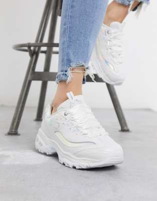 skechers d lites silver