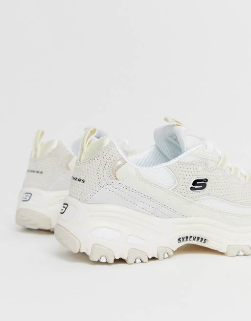 Skechers D Lites Free Energy in Off White Suede ASOS