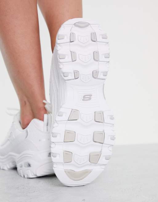 Skechers D'Lites Fresh Start chunky sneakers in white