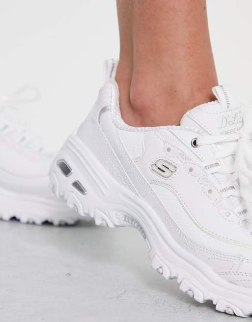 Skechers D'Lites Fresh Start chunky sneakers in white