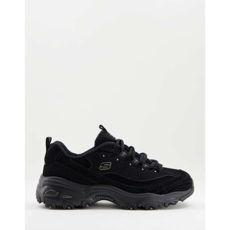 Skechers black d'lites 2025 play on trainers