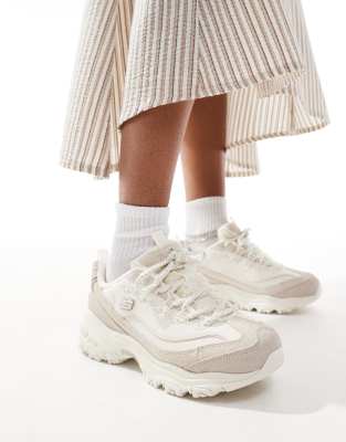 Skechers - D'lites - Sneakers in Beige mit Wildleder-Neutral