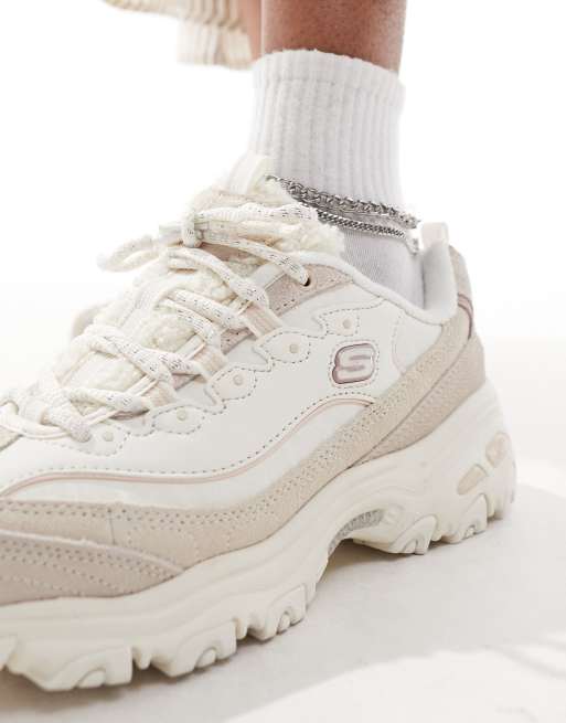 Skechers d'lites beige on sale