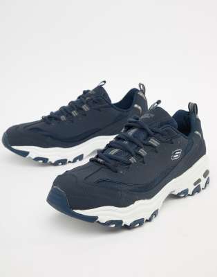 skechers d'lites navy