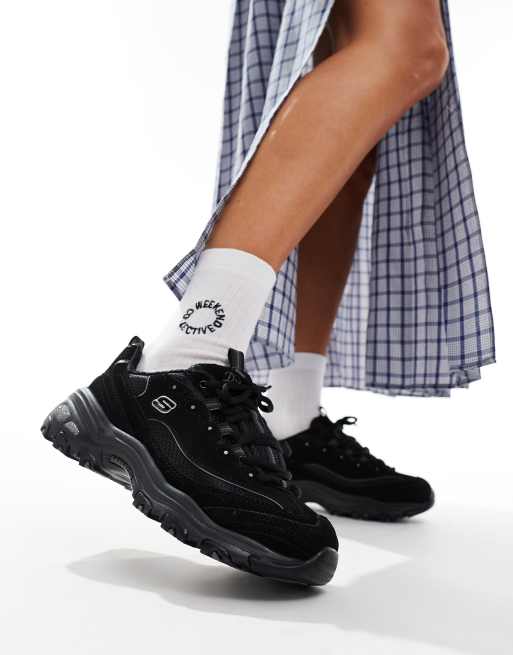 Skechers - D'lites - Sneakers nere con pannello in tessuto