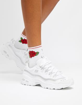 Skechers D'Lites white sneakers | ASOS