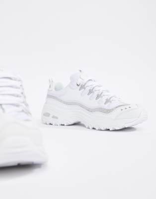 skechers all white sneakers