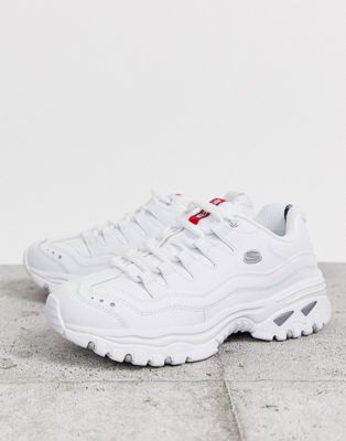 skechers chunky sneakers white