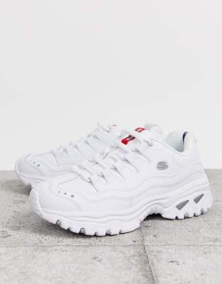 skechers chunky sneakers white