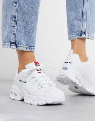skechers bianche e argento